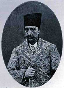 Naser od-Din the late Shah of Persia of Turkish blood, from The History of Mankind, Vol.III, by Prof. Friedrich Ratzel, 1898